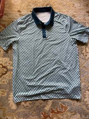 Urbest Men's Geometric Print Performance Polo Shirt Size Large